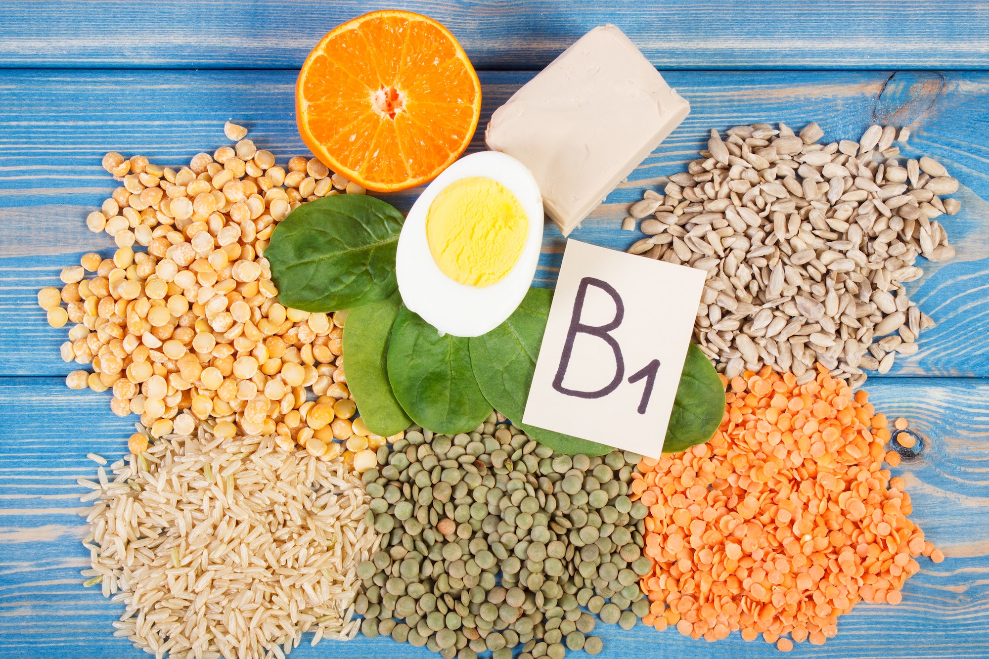 Ingredients containing vitamin B1 and dietary fiber, healthy nutrition